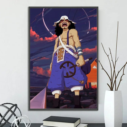 One Piece Anime Self-adhesive Poster, Anime Wall Art Wallpaper Home Decoration Painting Wall Art For Bedroom