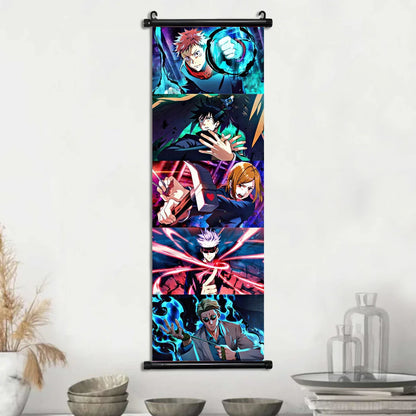 Anime Jujutsu Kaisen, Room Home Decoration Mural Hanging Scroll Print Canvas Poster Decor