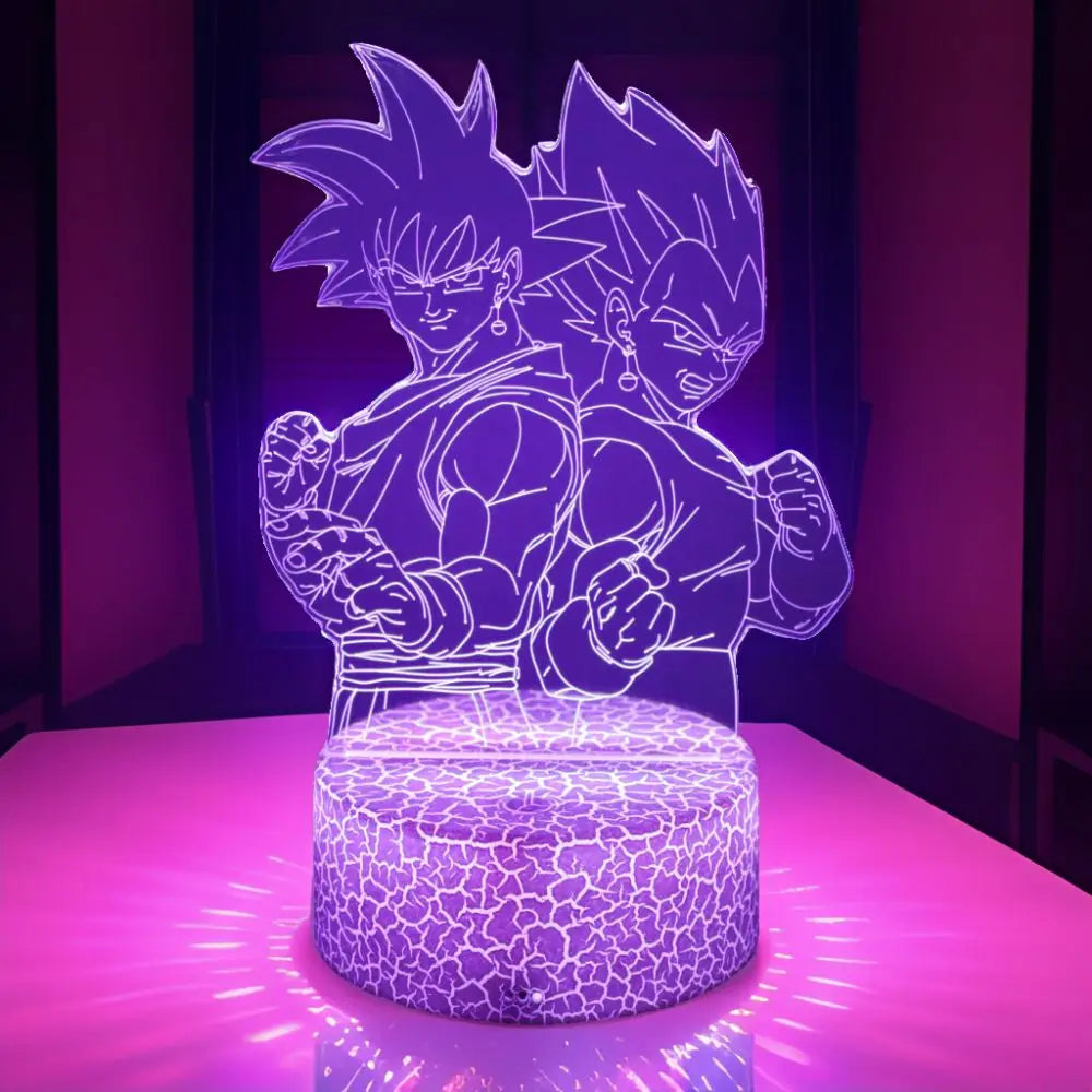 Dragon Ball Z Anime Acrylic LED Figure Lamp, Goku Vegeta Gohan Figurines Night Light