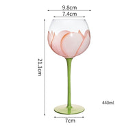 Hand Painted Flower Glass Stemware