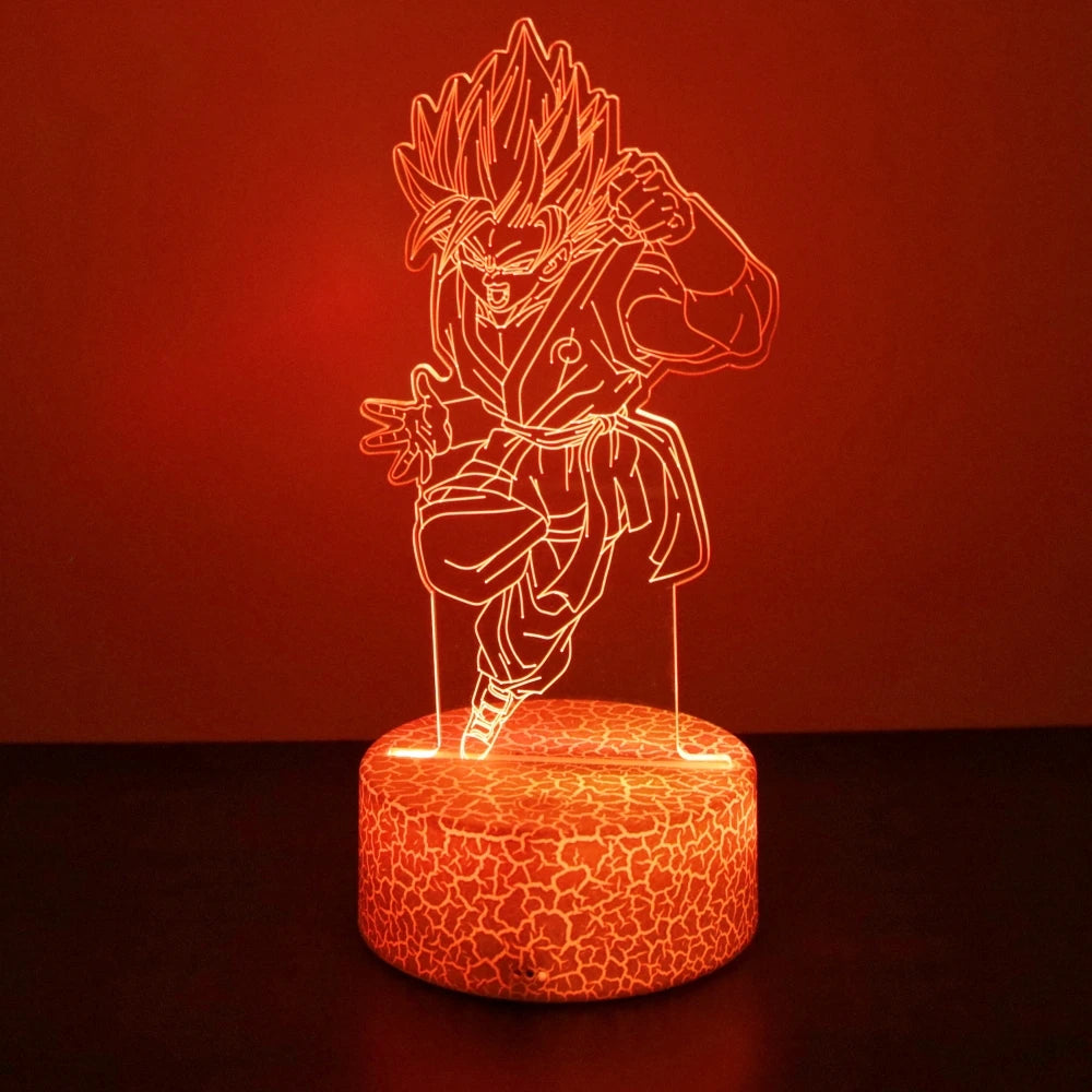 Dragon Ball Z Anime Acrylic LED Figure Lamp, Goku Vegeta Gohan Figurines Night Light