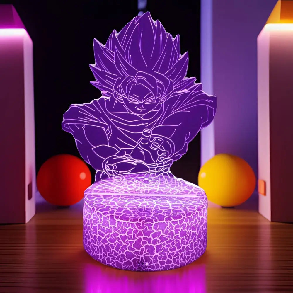 Dragon Ball Z Anime Acrylic LED Figure Lamp, Goku Vegeta Gohan Figurines Night Light