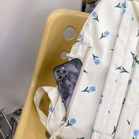 Blue Tulips Backpack CLOUDANIMESTUDIO