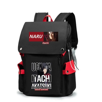 Naruto Anime Backpack, Naruto Shippuden College School Student Bag Multifunctional Large Capacity Computer Travel Backpack