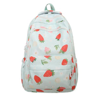 Pastel Strawberry Print Backpacks