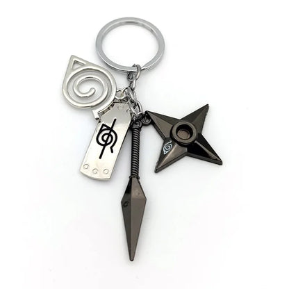 Naruto Shippuden Keychains Toy Kunai Shuriken Konoha Anime Key Chains Accessories Gift