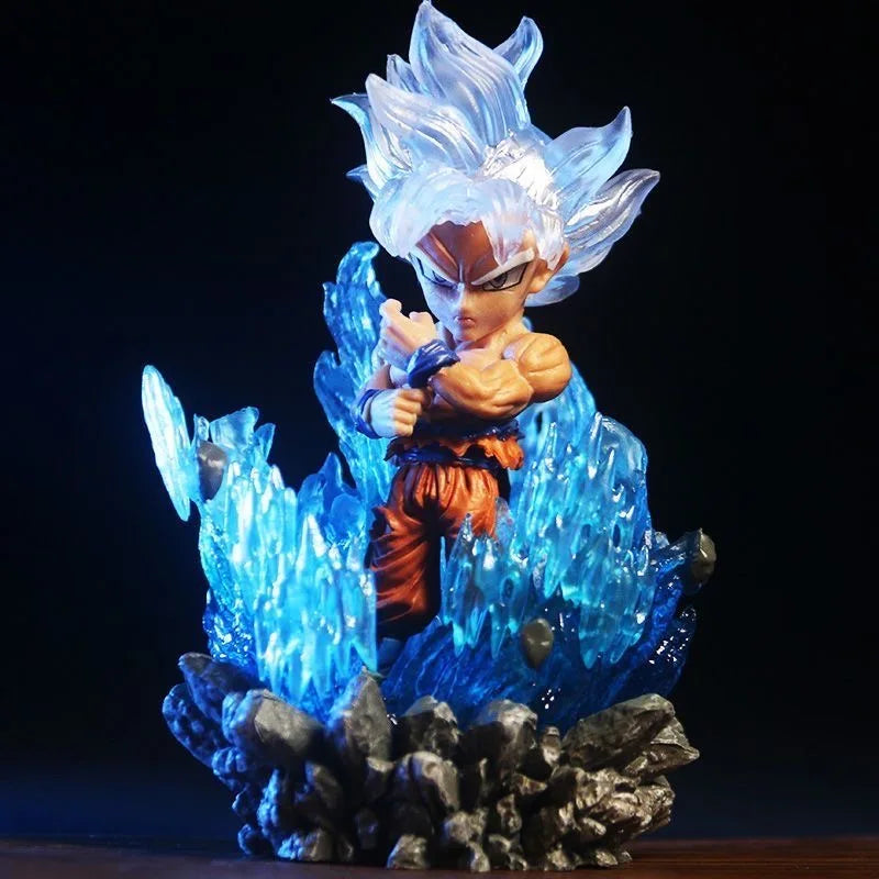 Goku Ultra Instinct and Vegeta Super Saiyan Blue LED Mini Figure, Dragon Ball Super Figurines 10 CM