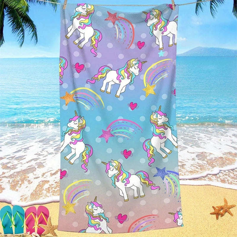 Kawaii Unicorn Dreams Beach Towel CLOUDANIMESTUDIO