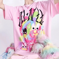 KOSAHIKI Pink Harajuku Graphic T-shirt