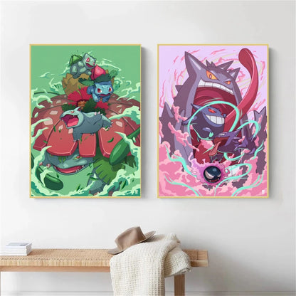 Pokemon Canvas Artwork, Wall Art Poster Prints Home Hanging Wall Decoration Decorative Modern Living Room