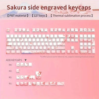 Cherry Blossom Keyboard Keycaps CLOUDANIMESTUDIO
