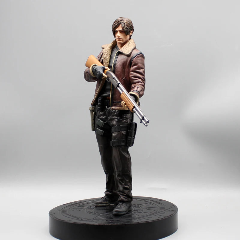 Leon Scott Kennedy Zombie Hunter Anime Figurine, Resident Evil 4 Action Figure PVC Statue 33 CM