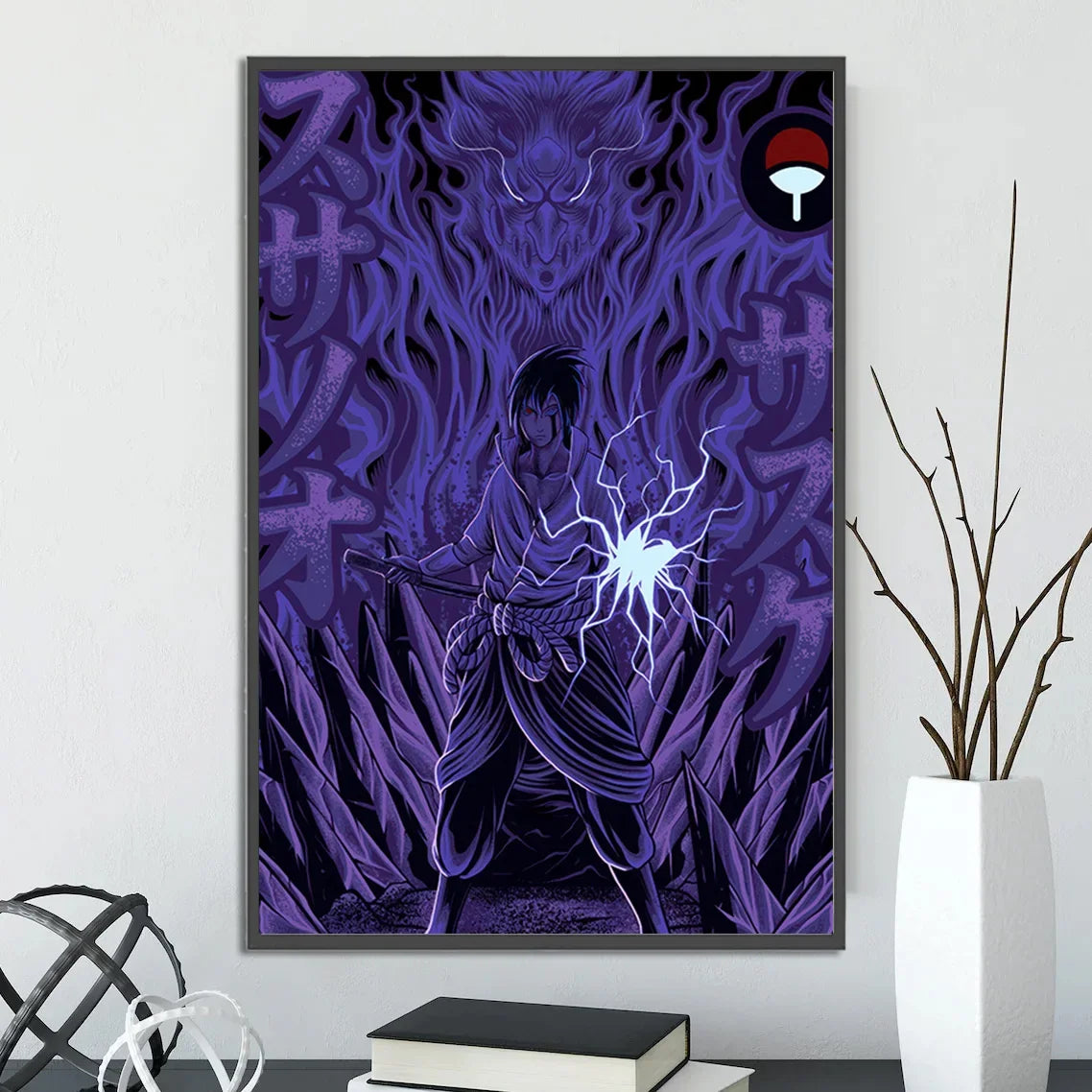 Naruto Shippuden Hot Japanese Self-adhesive Poster, Anime Wallpaper Sasuke Kakashi Itachi Madara and More Wall Art Wall Decors