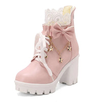 Pretty Pink Ankle Boots CLOUDANIMESTUDIO