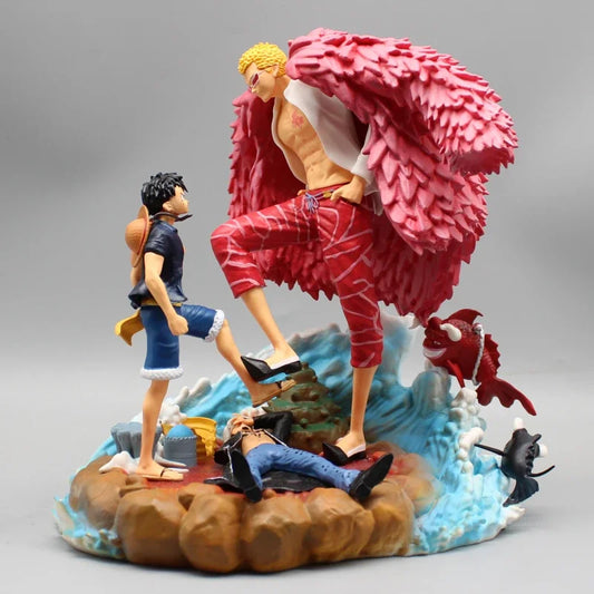 Doflamingo Donquixote Vs Monkey D. Luffy Anime Figures, Trafalgar Law KO One Piece Action Figurines 21 CM