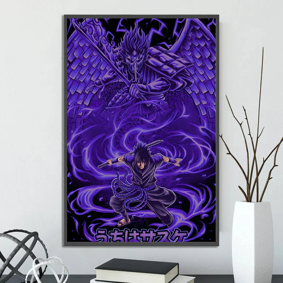 Naruto Shippuden Hot Japanese Self-adhesive Poster, Anime Wallpaper Sasuke Kakashi Itachi Madara and More Wall Art Wall Decors