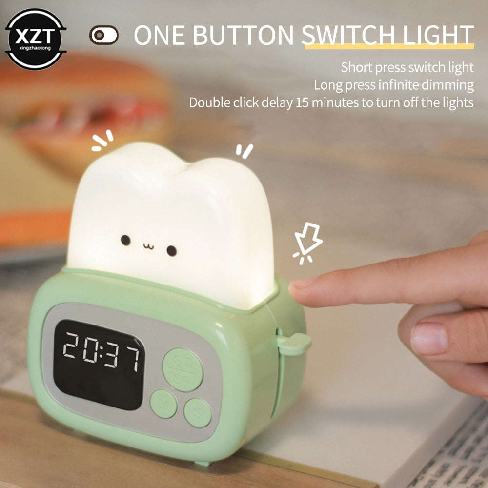 Toaster Alarm Clock Night Light CLOUDANIMESTUDIO