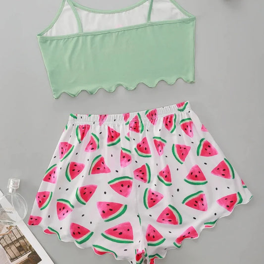 Watermelon Crop Top Pajamas