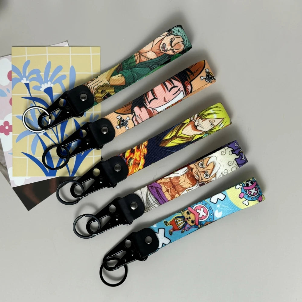One Piece Keychain Lanyards, Anime Manga Badge Holder Pendant Portable Key Lanyard Accessories