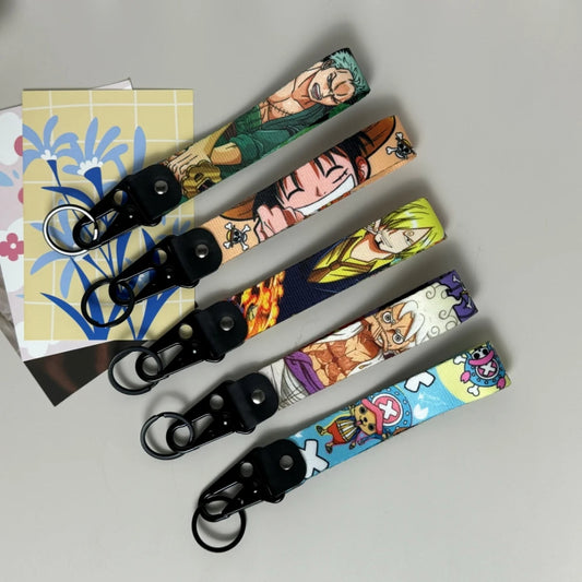 One Piece Keychain Lanyards, Anime Manga Badge Holder Pendant Portable Key Lanyard Accessories