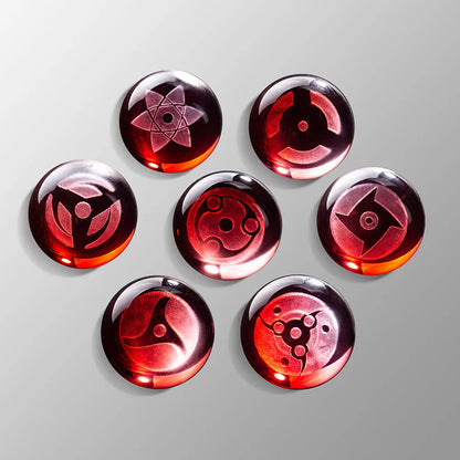 Mangekyo Sharingan Crystal Ball Set 7 PCS With LED Light Base, Naruto Shippuden Anime Figurines Night Lamps