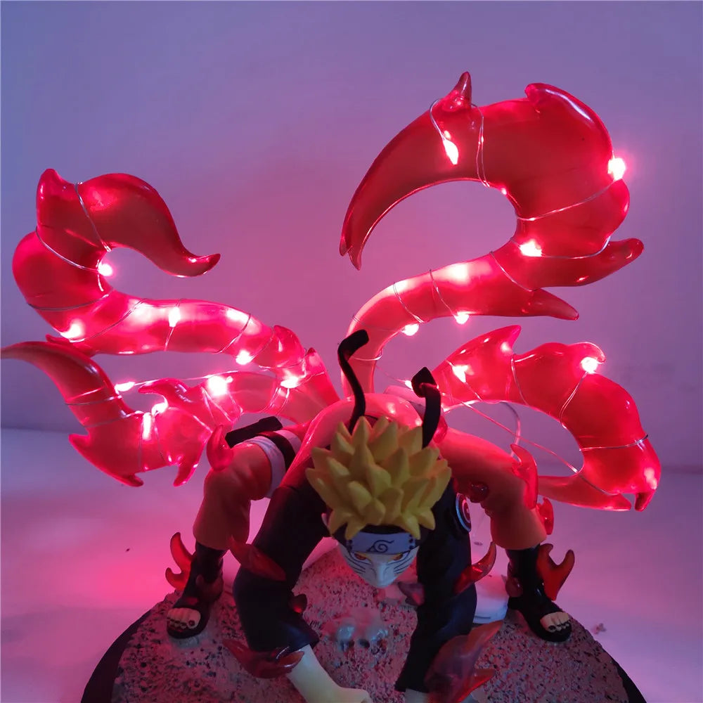 Naruto Uzumaki Bijuu Form LED Anime Figure, Naruto Shippuden Collectible Decor 15 cm