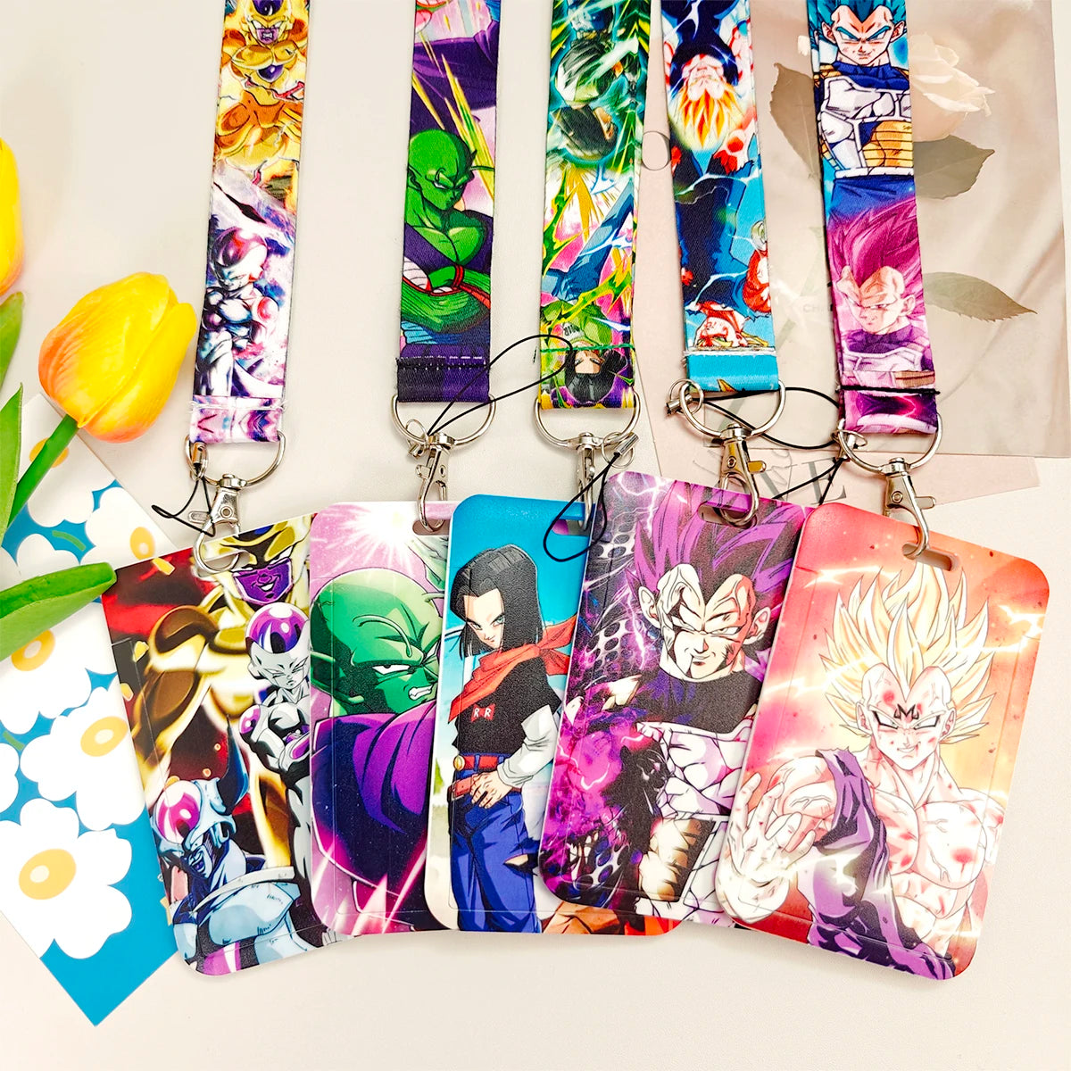 Dragon Ball Credential Holder Anime Lanyards Neck Strap For Card Badge Keychain Accessories