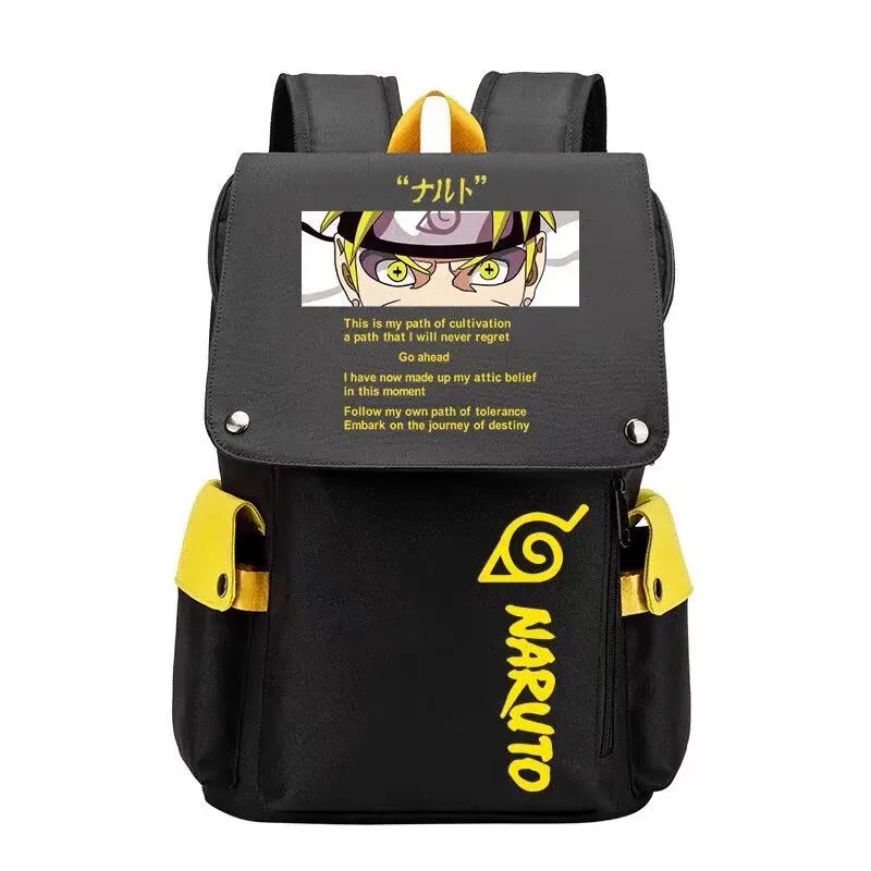 Naruto Anime Backpack, Naruto Shippuden College School Student Bag Multifunctional Large Capacity Computer Travel Backpack