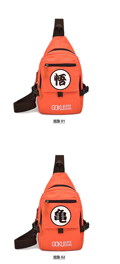 Popular Anime Style Shoulder Canvas Backpack, Luffy Naruto Dragon Ball For Students Crossbody Bag Chest Bag One Piece, Dragon Ball, Naruto, Attack on Titan 35X20CM