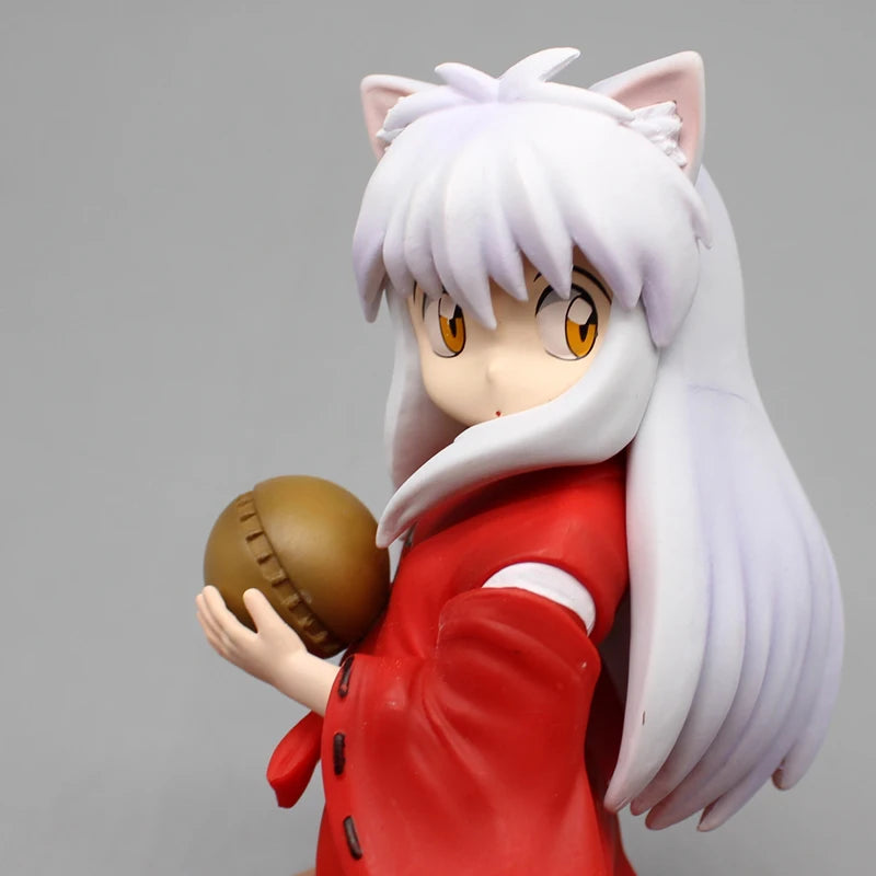 Cute Kawaii Inuyasha Anime Figures, Looking Back Pose Kawaii Chibi Doll Model Desktop Decoration 16cm