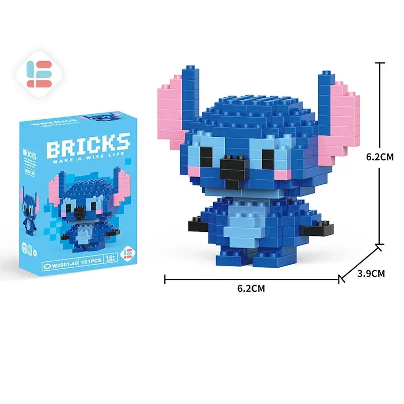 LiLo Stitch Toys Building Blocks Pikachu Anime Cartoon Character Model Puzzles