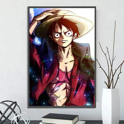 One Piece Anime Self-adhesive Poster, Anime Wall Art Wallpaper Home Decoration Painting Wall Art For Bedroom