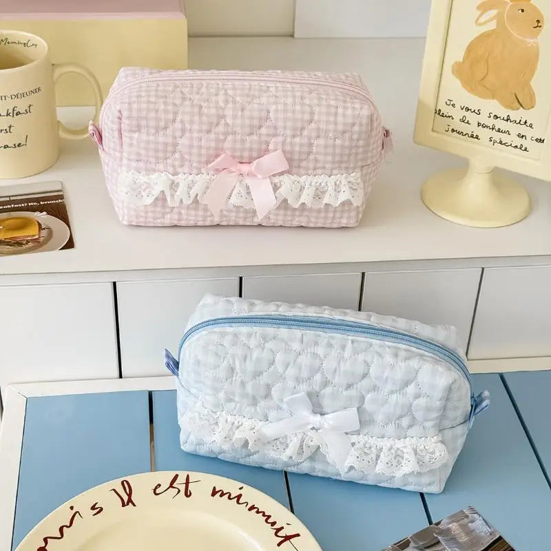 Gingham & Lace Pencil Case