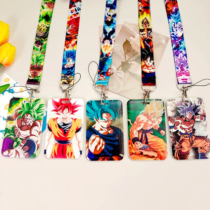 Dragon Ball Credential Holder Anime Lanyards Neck Strap For Card Badge Keychain Accessories