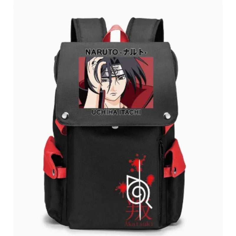 Naruto Anime Backpack, Naruto Shippuden College School Student Bag Multifunctional Large Capacity Computer Travel Backpack