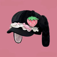 Kawaii Strawberry Bunny Hat