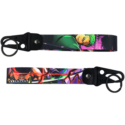 One Piece Keychain Lanyards, Anime Manga Badge Holder Pendant Portable Key Lanyard Accessories