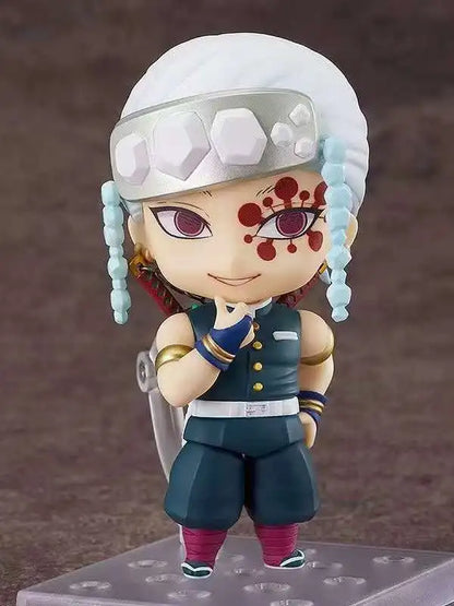 Demon Slayer Mini Anime Figurines, Inosuke, Tanjirou, Nezuko, Zenitsu, Giyuu, Regoukou, Tengen, Cute Kawaii Chibi Kimetsu no Yaiba 10 cm