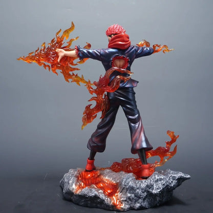 Ryomen Sukuna Anime Figure, Jujutsu Kaisen Kamino Divine Flame Arrow Action Figurines Statue 30 CM