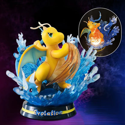 Pokemon Evolution LED Anime Figures, PVC Statue Model Toy Collections 20-35cm