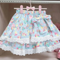 Kawaii Cakes Ruffle Lace Skirt