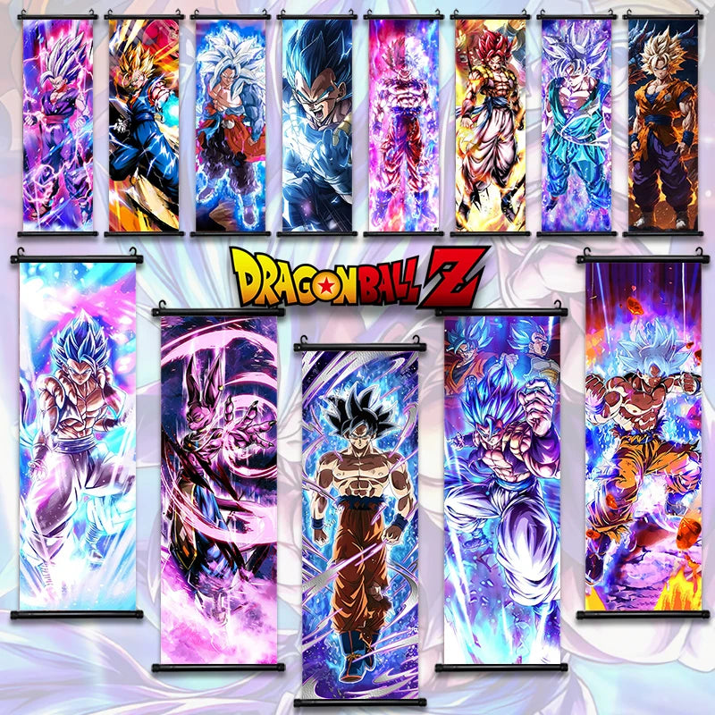 Dragon Ball Super Posters, Anime Wall Artwork Ultra Instinct Goku Vegeta Canvas Super Saiyan Hanging Scrolls Home Room Decor