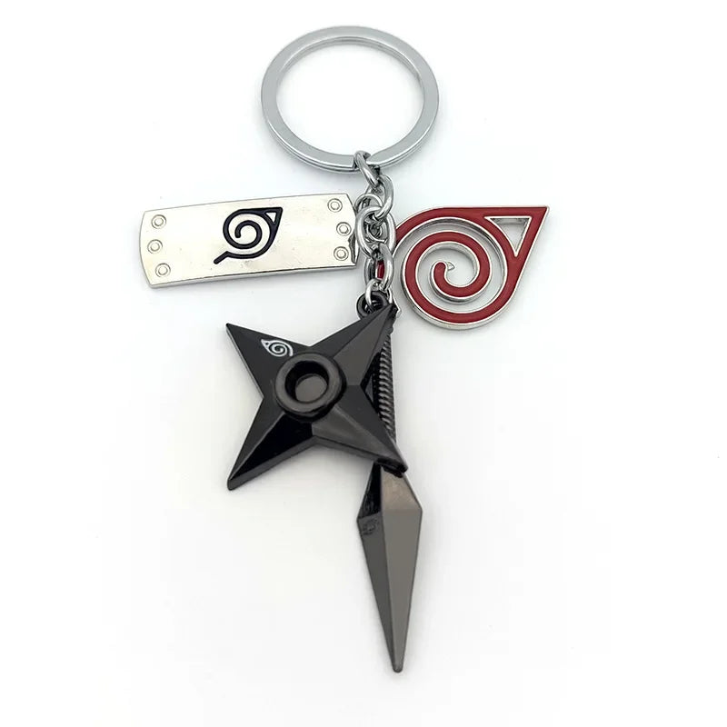 Naruto Shippuden Keychains Toy Kunai Shuriken Konoha Anime Key Chains Accessories Gift