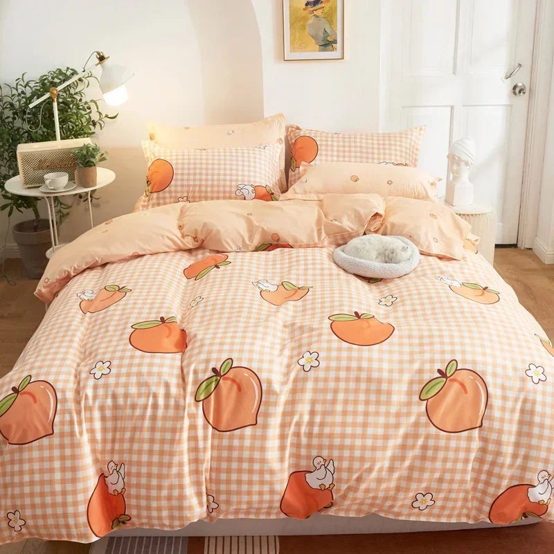 Sweet Peach and Ducky Bedding Set