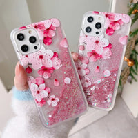 Sakura Liquid Glitter iPhone Case