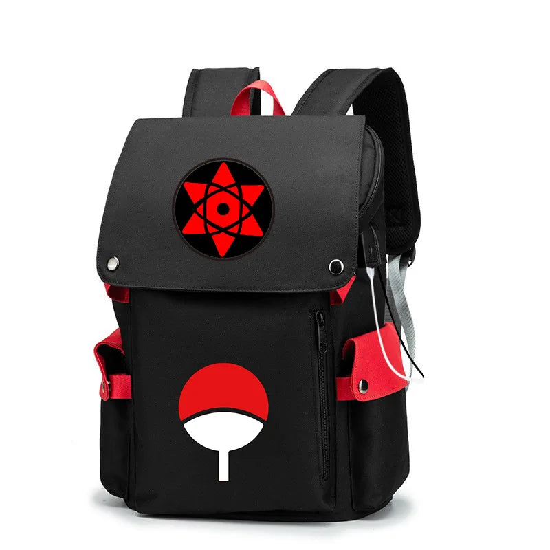 Naruto Anime Backpack, Naruto Shippuden College School Student Bag Multifunctional Large Capacity Computer Travel Backpack