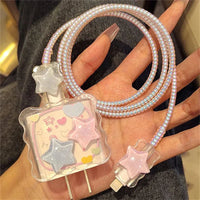 Pastel Stars iPhone Charger Cover