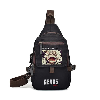 Popular Anime Style Shoulder Canvas Backpack, Luffy Naruto Dragon Ball For Students Crossbody Bag Chest Bag One Piece, Dragon Ball, Naruto, Attack on Titan 35X20CM