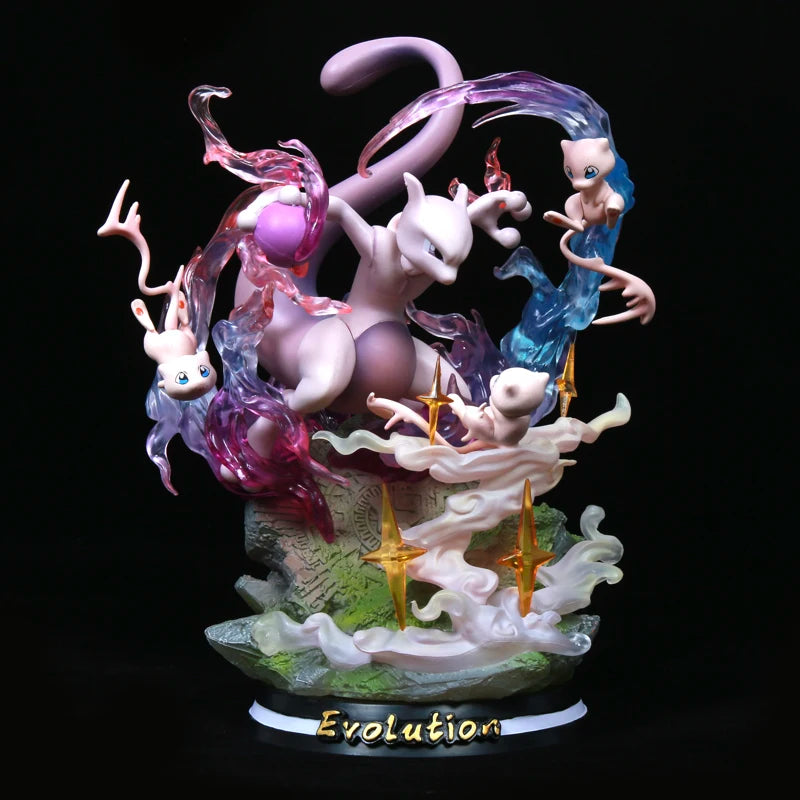 Pokemon Evolution LED Anime Figures, PVC Statue Model Toy Collections 20-35cm