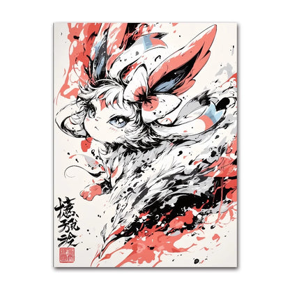 Anime Pokemon Ink Painting Canvas Posters, Painting Prints Posters and Prints Wall Art Picture for Living Room Children Gift